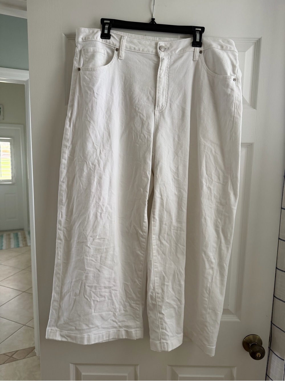 Chico's White High-Rise Wide-Leg Jeans